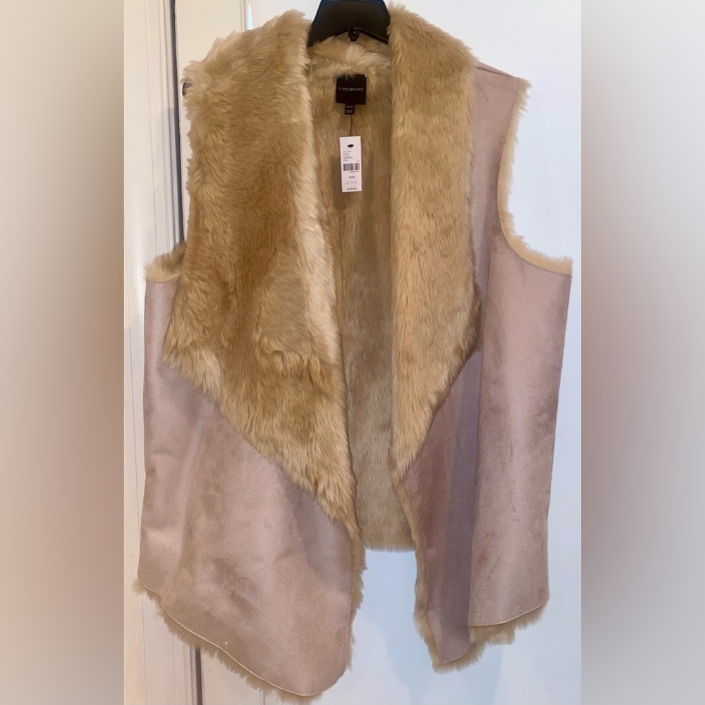 Faux Fur Suede Vest * Plus Size 22/24